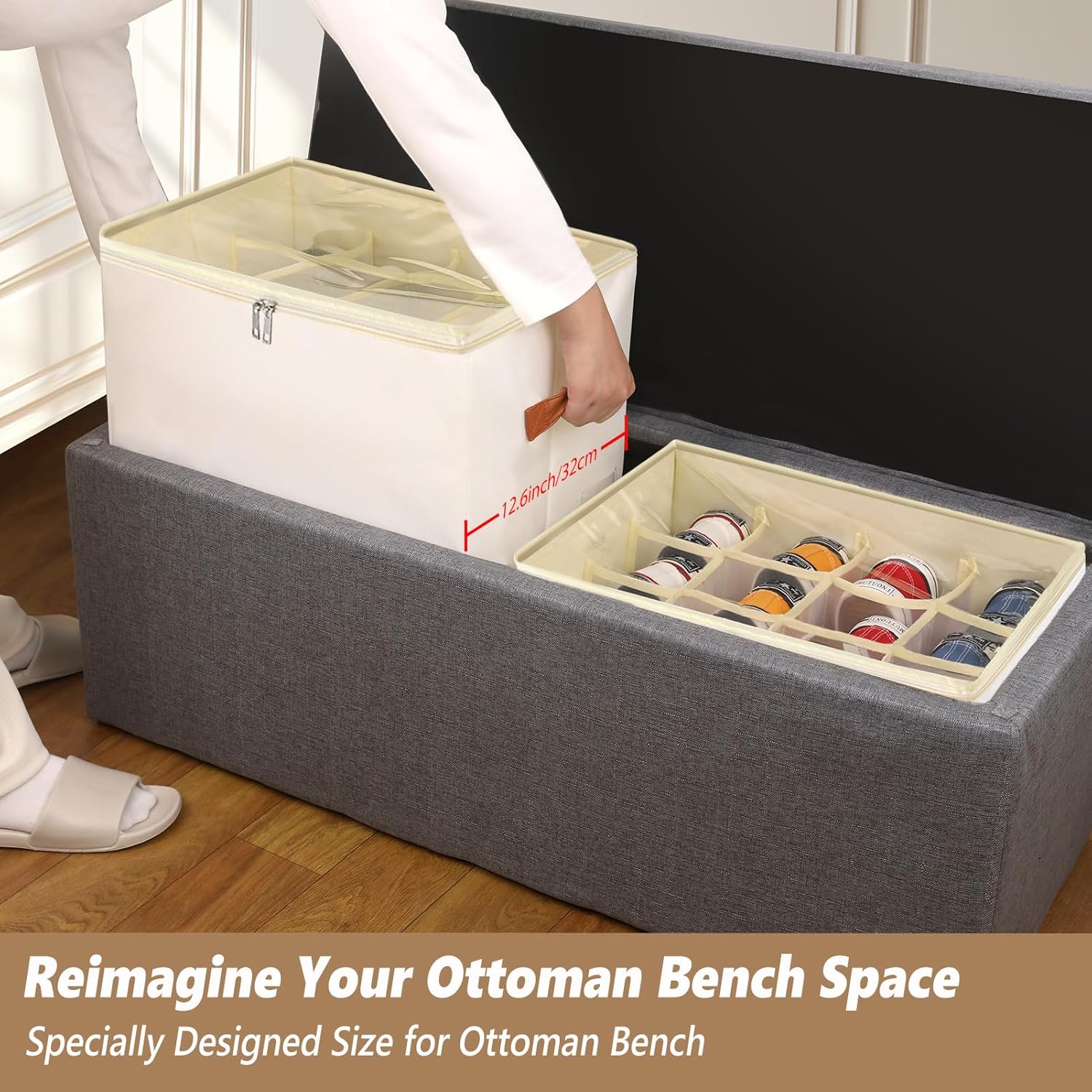 Patinao Shoe Storage Box Organizer - 3 Pack Stackable Clear Lids for 36 Pairs of Shoes | Space-Saving Design