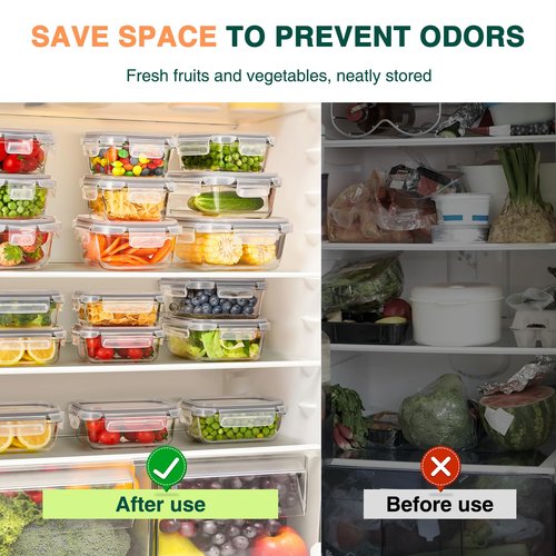 Glotoch glass meal prep containers food storage containers with lids, 5 pack of ultra-durable borosilicate, Leak-proof lunch boxes, Oven, microwave, freezer and dishwasher safe