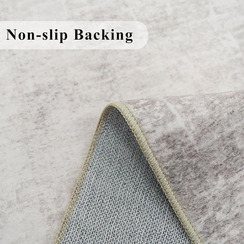 HY HAOYUNLAI Runner Rugs for Hallways - Soft Non-Slip Kitchen Rug with Rubber Backing | Washable Beige/Cream (2'6"x12')