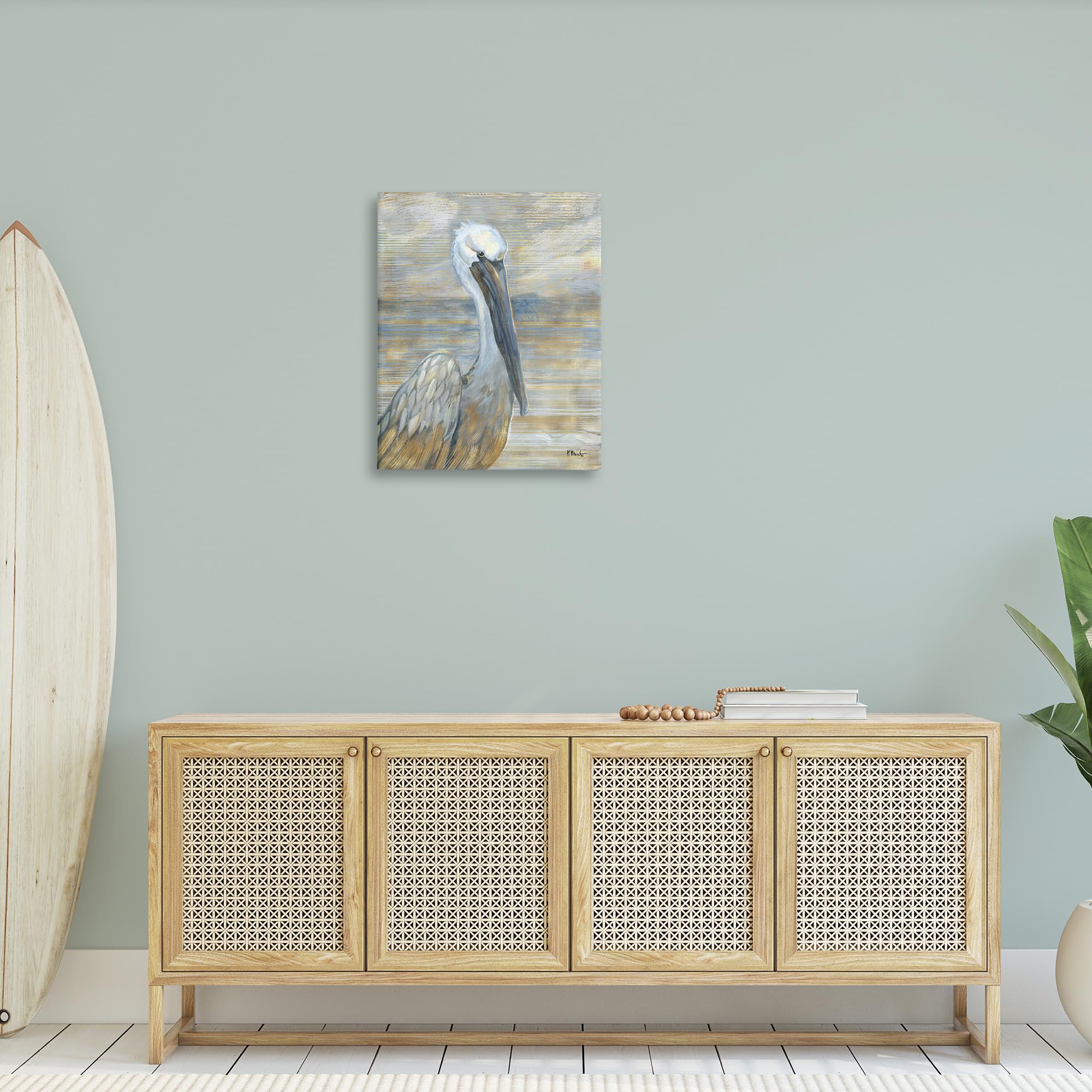 Stupell Industries Coastal Pelican Bird Abstract Portrait, Designed By Paul Brent, 24 x 30, Canvas Wall Art