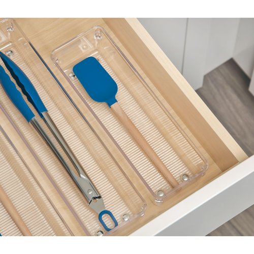 iDesign Linus BPA-Free Plastic Drawer Organizer - 3.25" x 9.75" x 2.25", Clear