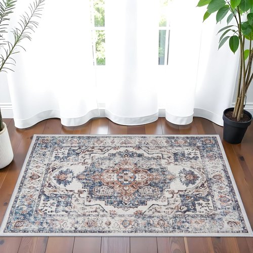 Hallway Washable Runner Rug - Vintage Soft Non-Slip Indoor Carpet for Entryway | 2x3 Brick