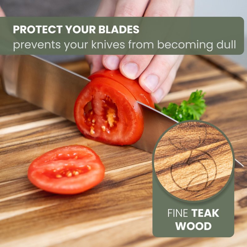 WALDWERK Large Teak Wood Cutting Board (18 x 14 x 1,2 inches)