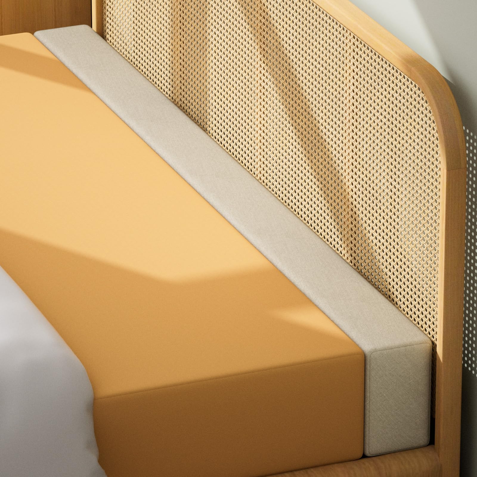 DEEPSHARK Mattress Extender,Bed Gap/Space Filler,Headboard Wall Space Gap Filler for King,High-Density Sponge,Removable and Washable Cover（Beige-King-78 * 4 * 10in）