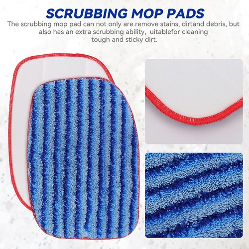 McCulloch Microfiber Steam Mop Pads - 6 Pack Reusable & Washable Replacement for MC1375/MC1385/MC1270