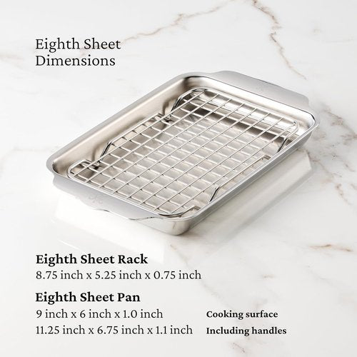 Hestan OvenBond Provisions - Mini-Eighth Sheet Pan & Rack Set | Tri-Ply Stainless Steel (6 x 9")