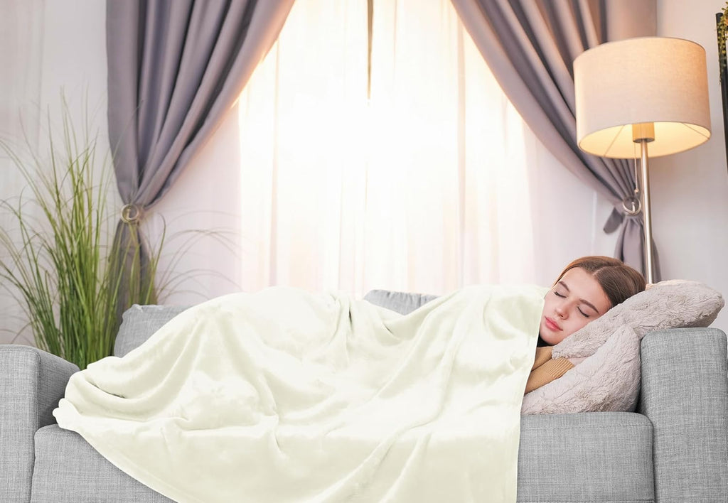 Utopia Bedding Fleece Blanket - Ultra Soft & Lightweight Twin Size Ivory (60x80 Inches) | Cozy All-Season Home Decor Gift