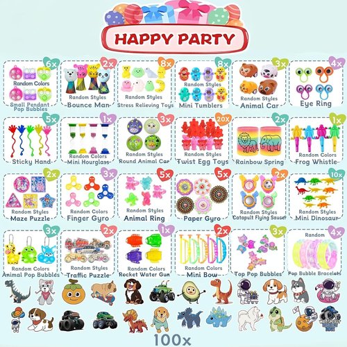 212-Pack Assorted Party Favors | Fun Gift Toy Set for Boys & Girls - Perfect for Events & Celebrations