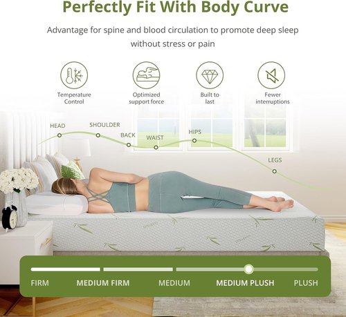 EGOHOME 5-Inch Twin Mattress - Cooling Green Tea Gel Memory Foam for Pressure Relief | CertiPUR-US Certified