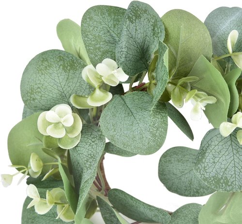 LSKYTOP Eucalyptus Faux Wreaths - 2 Pcs Artificial Greenery for Kitchen Cabinet & Door Decor | 9 Inch Each