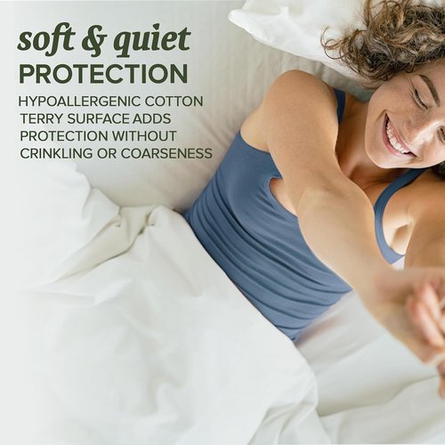 Beckham Hotel Collection Mattress Protector - Hotel-Grade Cotton Blend, Silent Waterproof, Queen Size