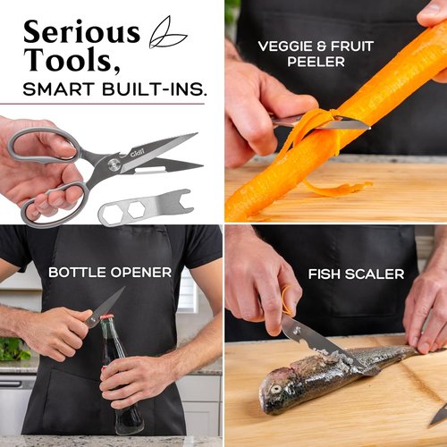 Gidli Premium Kitchen Scissors - Heavy Duty Stainless Steel Shears with Lifetime Warranty | Dishwasher Safe & Easy to Clean