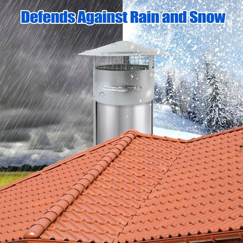 Tesmirror 12 Inch Round Chimney Cap - Chimney Cap 12 Inch Galvanized Steel Fireplace Exhaust Cap, 12 Inch Chimney Cap with Fastening Device with Screen, Round Stove Pipe Cap