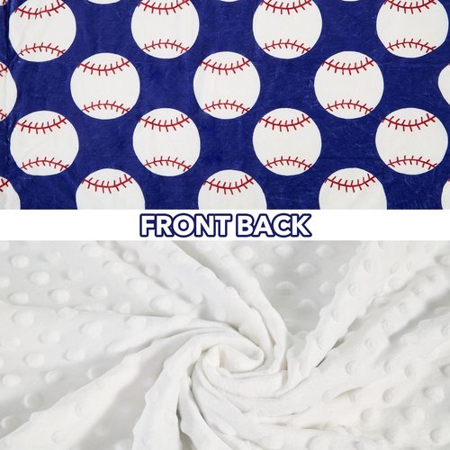 Baseball Baby Blanket for Boys Girls Soft Fleece Minky Blanket with Dotted Backing Double Layer Newborn Toddler Blankie for Nursery Stroller Crib Gift to Son Nephew Grandson 26.5 * 40 Inches