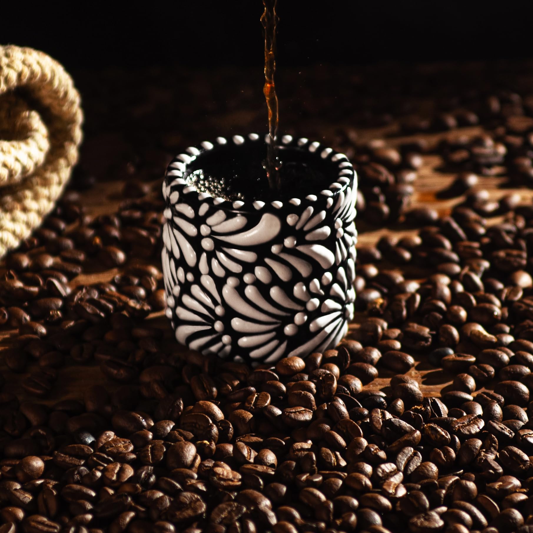 artisan accents | Handmade Talavera Espresso Cups (4oz - Double Espresso/Italian Coffee Size) | Authentic Hand-Painted Mini Coffee Cups From Mexico