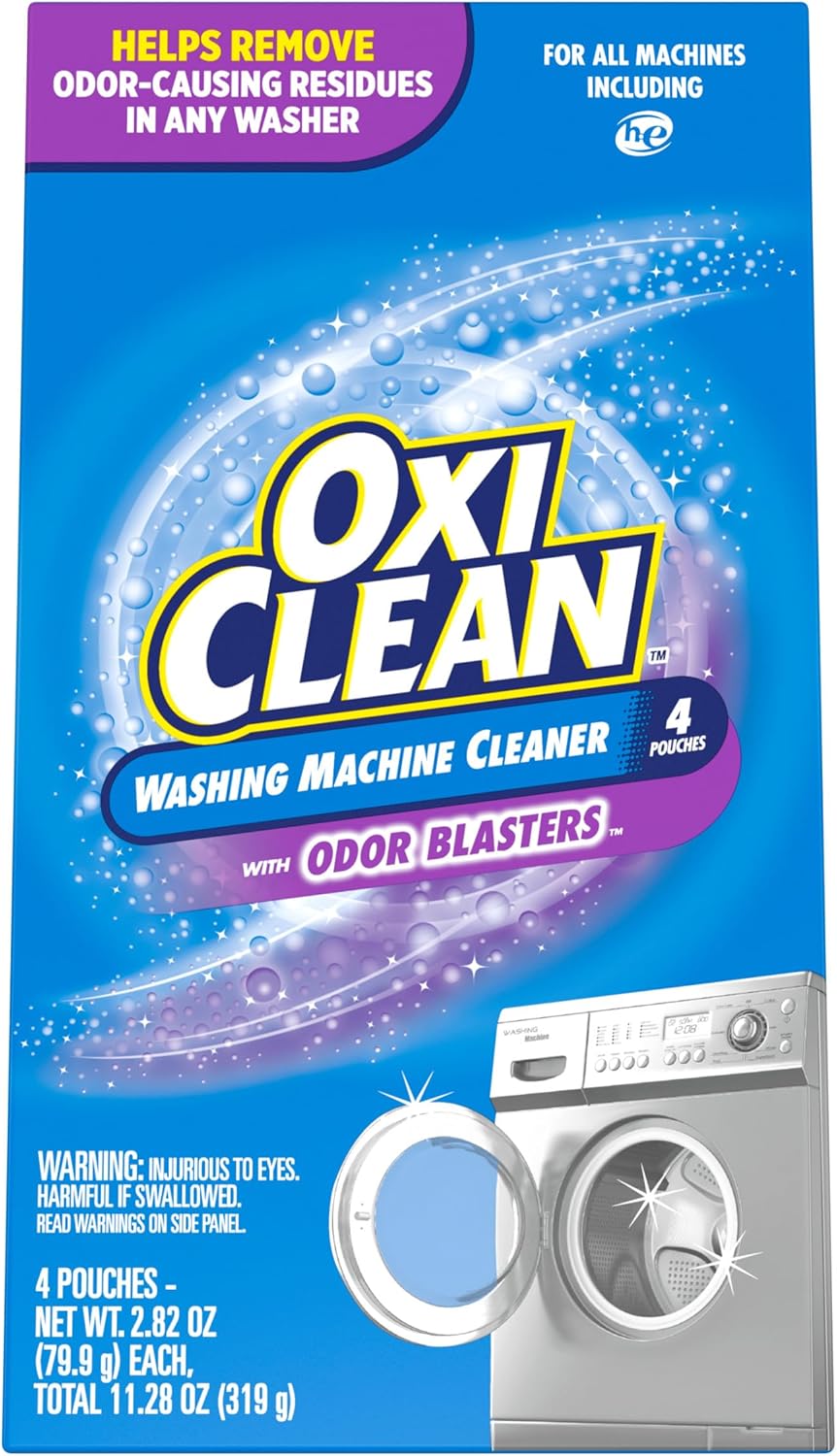 OxiClean Washing Machine Cleaner - Powerful Odor Blasters | 4 Count Pack
