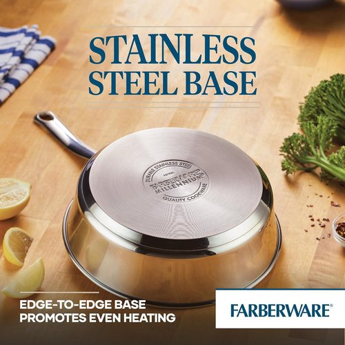 Farberware Millennium 10-Piece Stainless Steel Cookware Set | Durable & Stylish Design