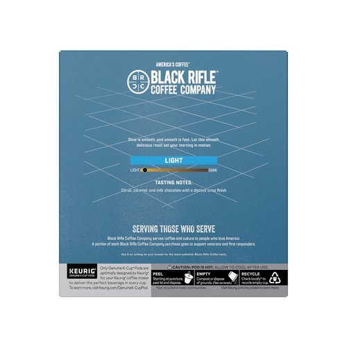 Black Rifle Coffee Company Silencer Smooth, 32 Count, Light Roast K Cups - Single Serve K Cups Coffee Pods - Kcup Pods Compatible with Keurig 1.0 & 2.0 - Made from Arabica Beans