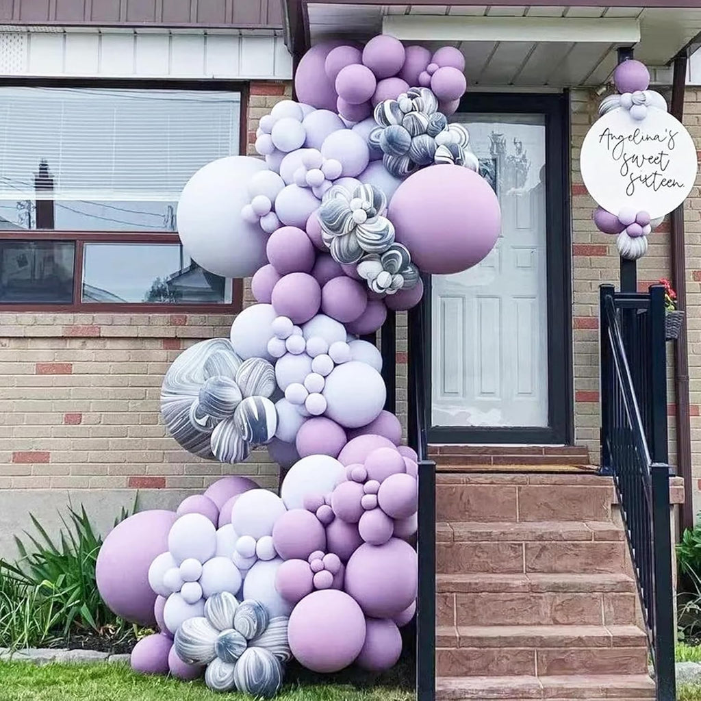 Voircoloria Pastel Purple Balloon Garland Kit - 90 Pack in 5/10/12/18 Inch Sizes for Weddings, Graduations & Parties