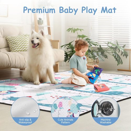 JINXIA Baby Playpen - Large 50" x 50" Soft Mesh Safety Play Yard for Indoor & Outdoor Fun - Grey