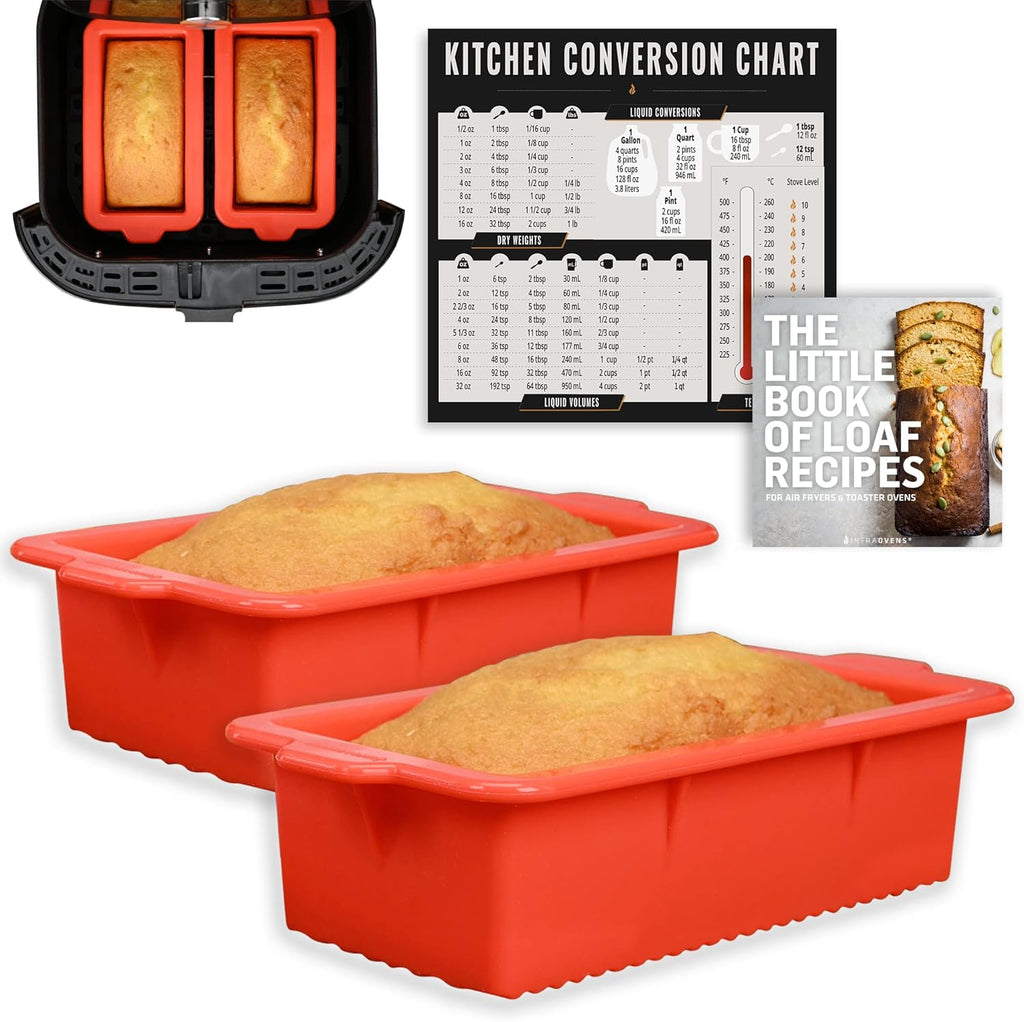 Skiennix Air Fryer Silicone Loaf Pans - Non-Stick Mini Baking Set for Bread & Meatloaf - BPA Free