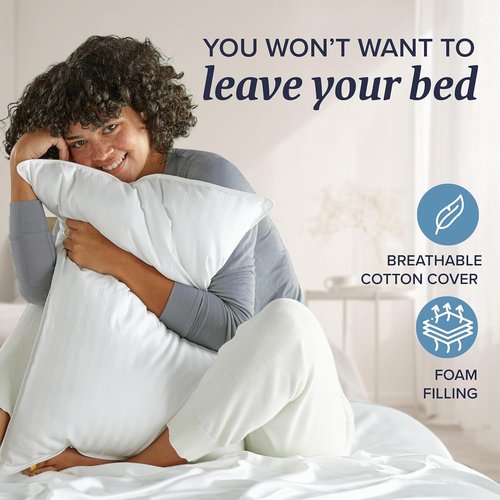 Beckham Hotel Collection King Size Memory Foam Bed Pillows - Adjustable Cooling Shredded Foam Set of 2