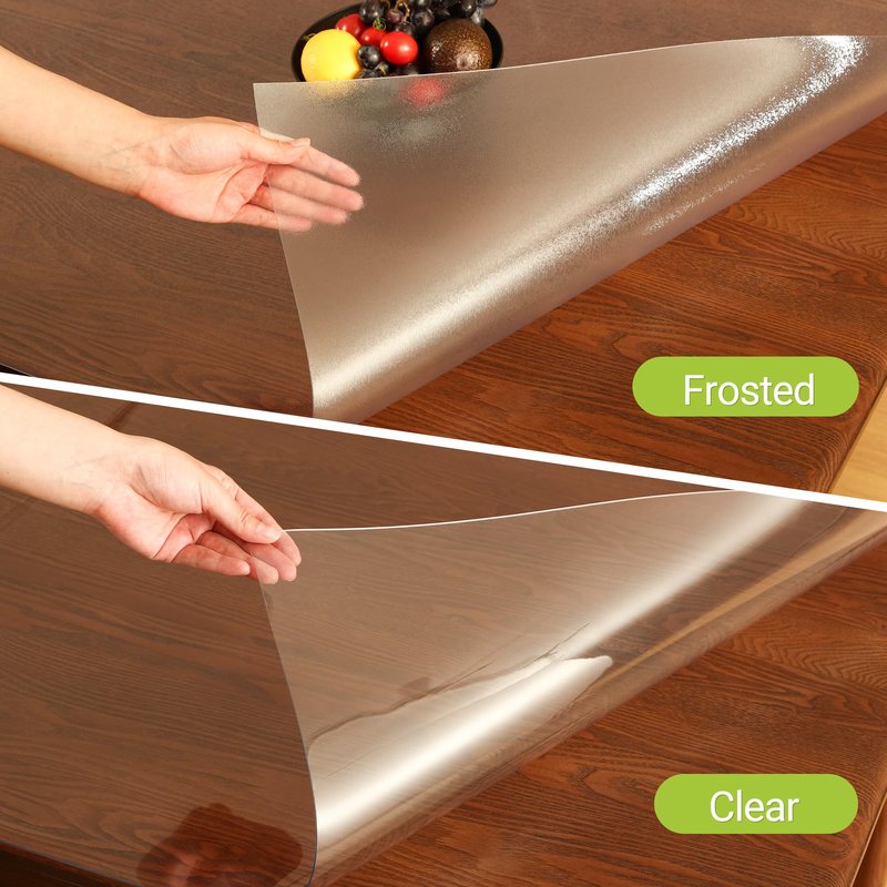 ETECHMART Clear Plastic Table Cover Protector Rectangle 36 x 72'', Thick Waterproof Transparent Table Protector for Dining Table, Non-Slip Heat Resistant Clear Desk Mat for Kitchen Office Desktop