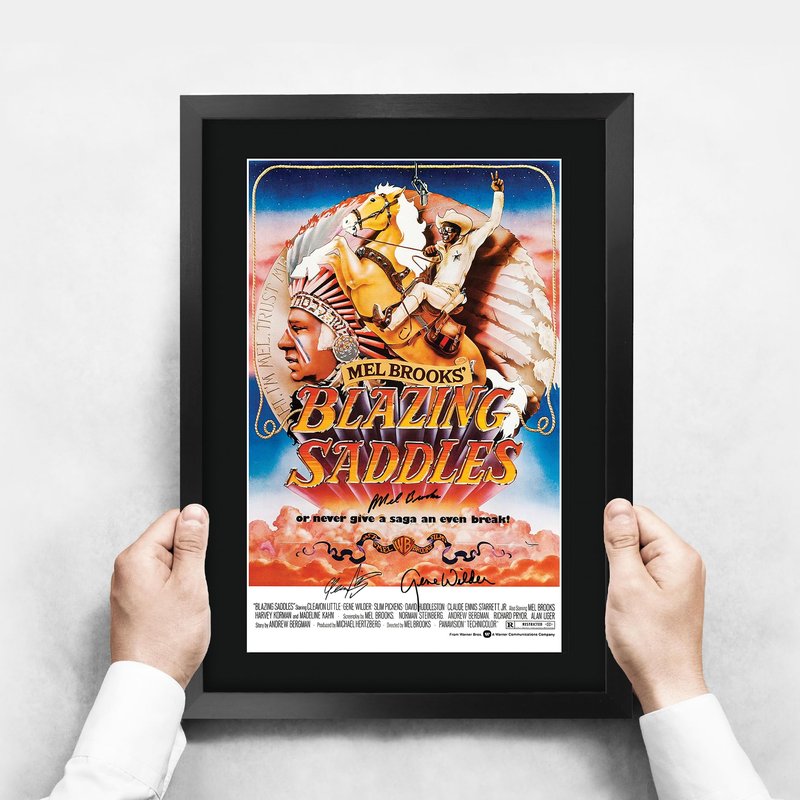 HWC Trading Blazing Saddles Gifts Printed Signed Autograph Picture for Movie Memorabilia Fans - 16" x 12" Framed