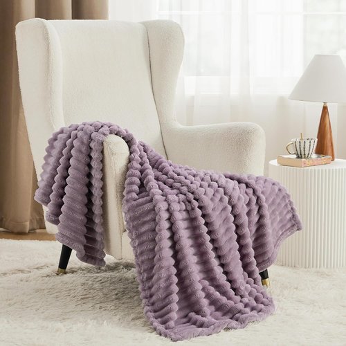 Bedsure GentleSoft Light Purple Throw Blanket - Cozy Soft Couch Blanket for Women | Perfect Gift for Mom, 50x60 Inches