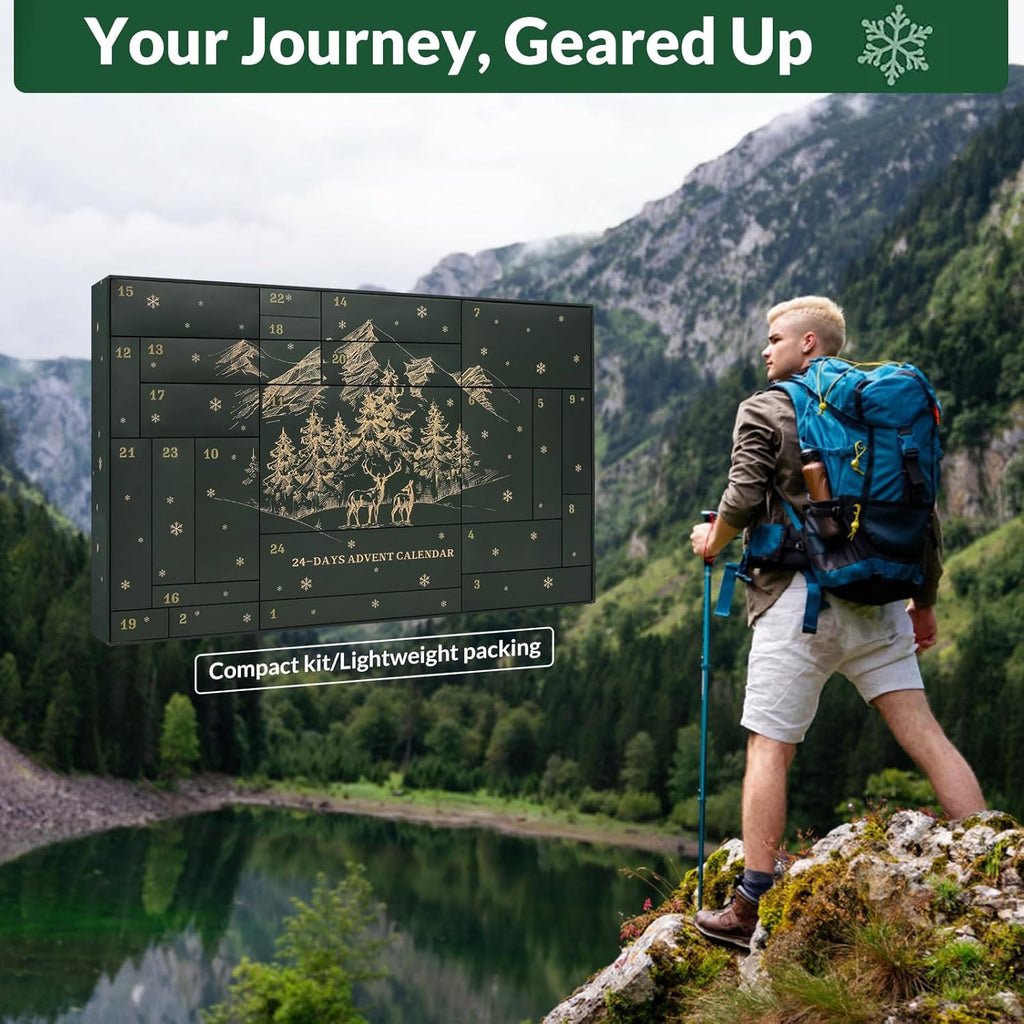 Skiennix Survival Kit Advent Calendar - 24 Days of Essential Emergency Gear for Outdoor Enthusiasts