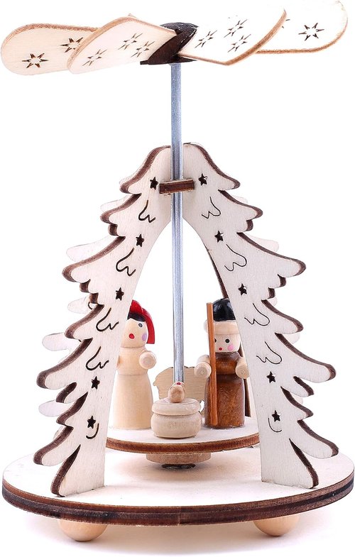 BRUBAKER Small Christmas Pyramids - Elegant Holiday Decor | 2-Pack, Designed in Germany
