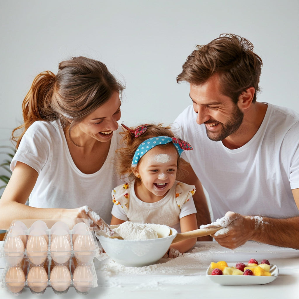 ZHIGLMYD 100 Pack 12 Count Plastic Egg Cartons - Bulk Cheap Clear Reusable Egg Containers for Chicken Eggs, Dozen Egg Storage Solutions.