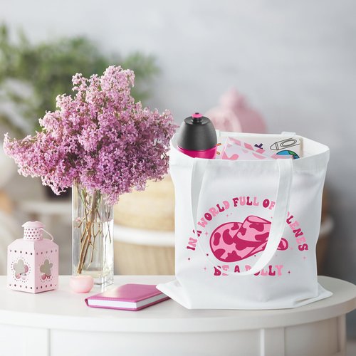 CZgfva 2Pcs Western Pink Cowgirl Hat Canvas Makeup Tote Bag Set, Inspired Country Music Cosmetic Pouch, Foldable Reusable Grocery Folding Shopping Hand Bag Country Music Lovers Fans Gifts for Women