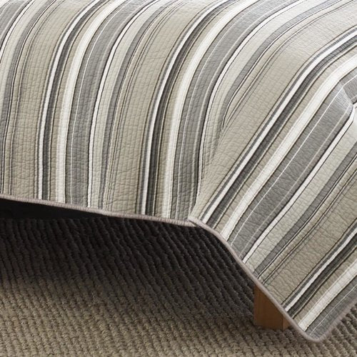 Stone Cottage - Fresno Collection - Quilt Set - 100% Cotton, Reversible Bedding with Matching Sham(s), Queen, Neutral
