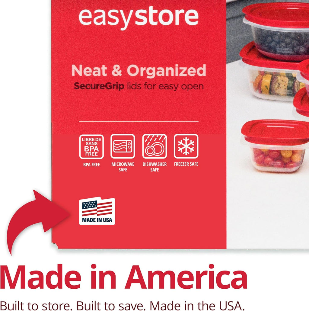 Rubbermaid EasyStore Food Storage Containers - 14-Piece Set with Lids for Organized Kitchen