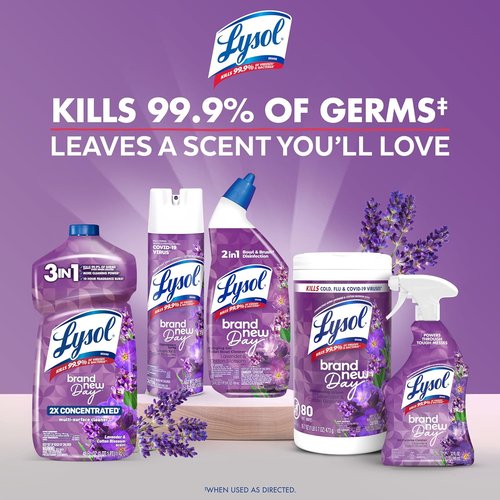 Lysol All-Purpose Cleaner Spray - Disinfecting Multi-Purpose Spray | Lavender & Cotton Blossom, 32 Fl Oz