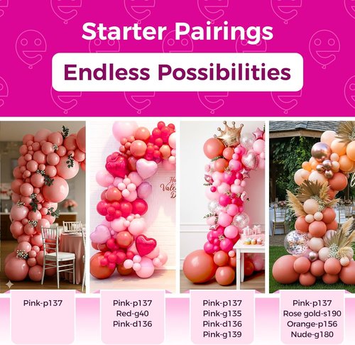 Bezente Dusty Pink Latex Balloons - 100 Pack 12-Inch Round Helium Balloons for Parties & Events