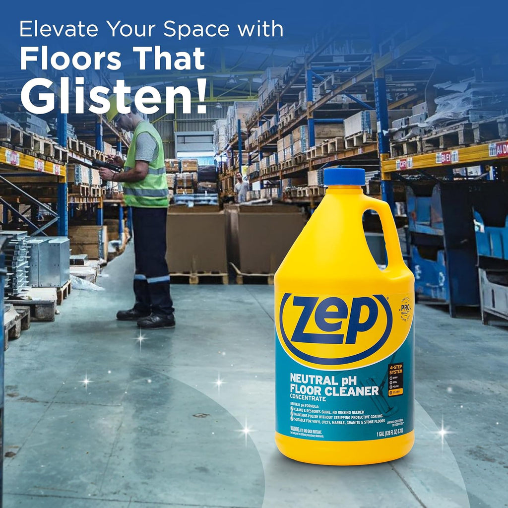 Zep Neutral pH Floor Cleaner - Concentrated All-Purpose Formula - 1 Gallon Size