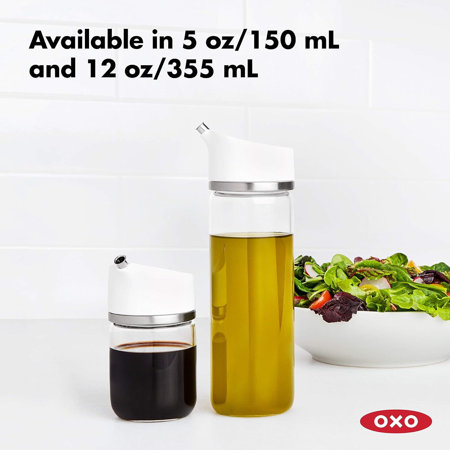 OXO Good Grips 12 Oz Precision Pour Glass Oil Dispenser - Effortless Pouring & Control