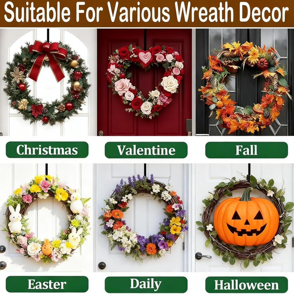 Regine Switzerland Wreath Hanger - Adjustable 15" to 25" for Christmas & Fall Decorations | Black