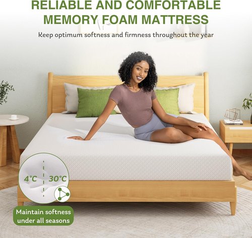 EGOHOME Memory Foam Mattress for Kids - 5 Inch Cooling Gel, Medium Firm Support | 75''L x 54''W, White