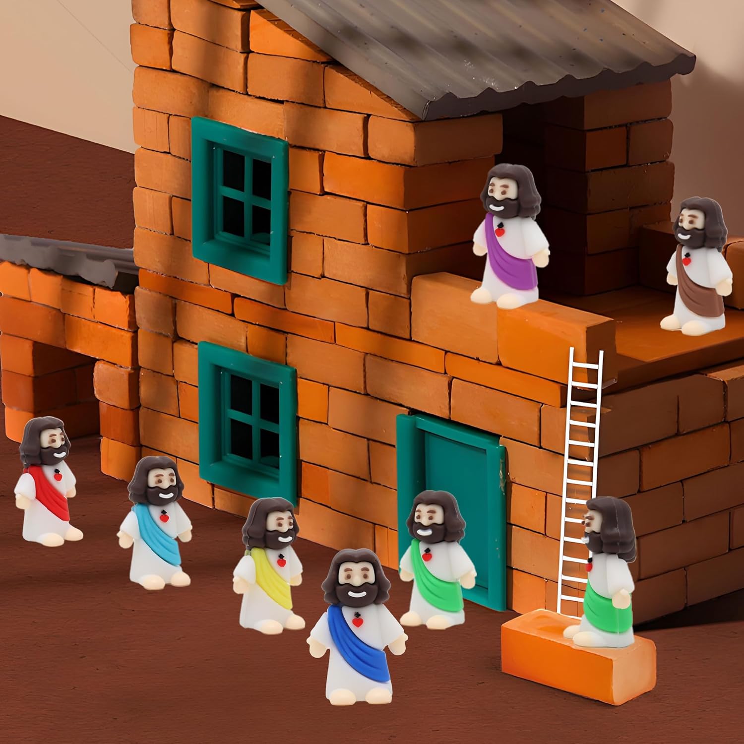 Owurha Mini Jesus Figurines - 100 Pcs Original Design for Religious Parties & Easter Gifts