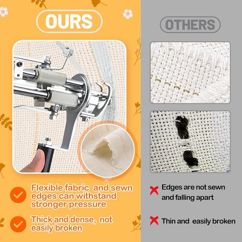 Monk's Cloth 40" x 40" Overlocking Tufting Fabric - Marked Lines for DIY Rug Punch Needle Projects