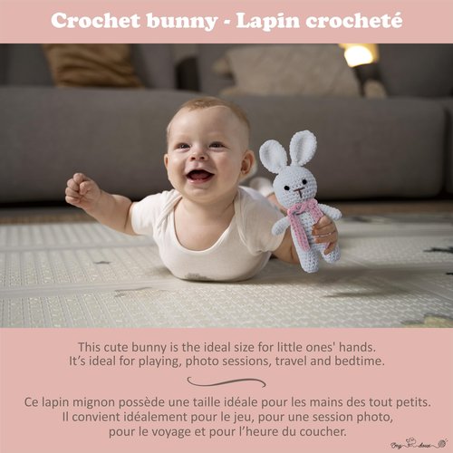Baby Toddler Set in Gift Box, BabyShower and Newborn Gift Set, Cotton Blanket, Wooden Hair Brush Set, Soft Crochet Bunny, Baby Gift Basket for Newborn, Baby Gift Box (Peach)