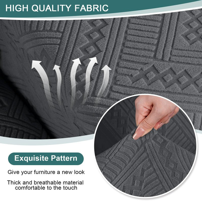 Ruaozz Recliner Sofa Covers Recliner Chair Covers Couch Covers for Reclining Couches with Pockets Washable Furniture Protector with Elastic Bottom (3 Seater, Dark Gray)