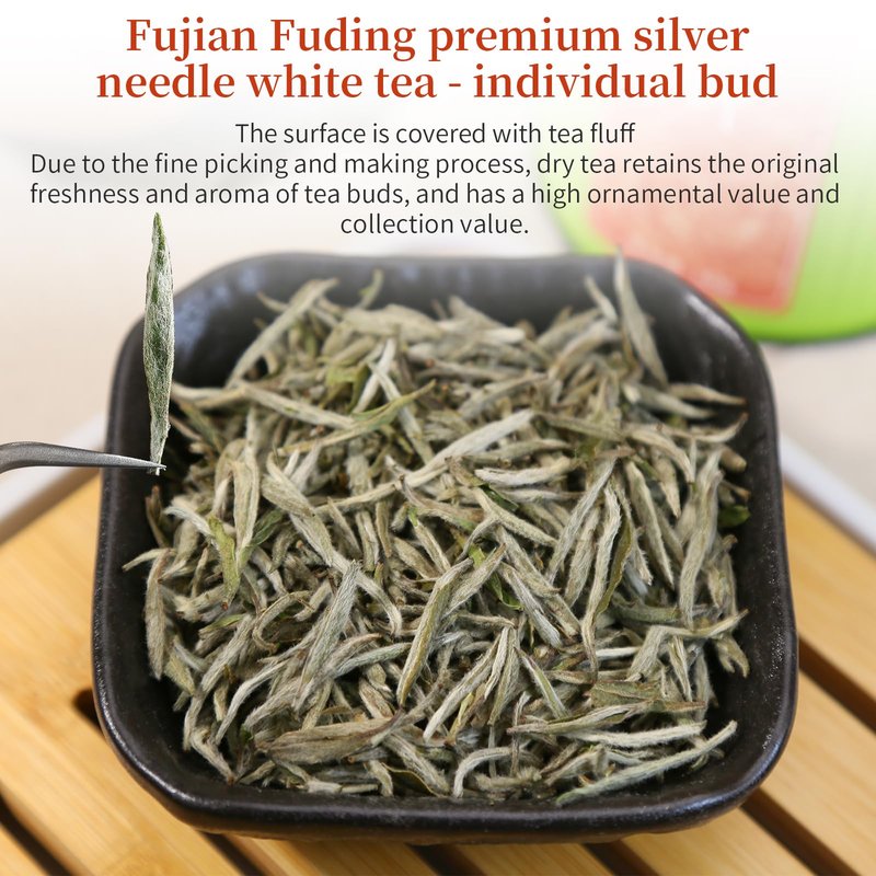 Yuexi Bai Hao Yin Zhen White Tea, Fuding Origin, Premium Loose Leaf Tea,Hand-Picked Tender Buds, Delicate & Sweet 80g (2.8oz) 白毫银针 福鼎白茶