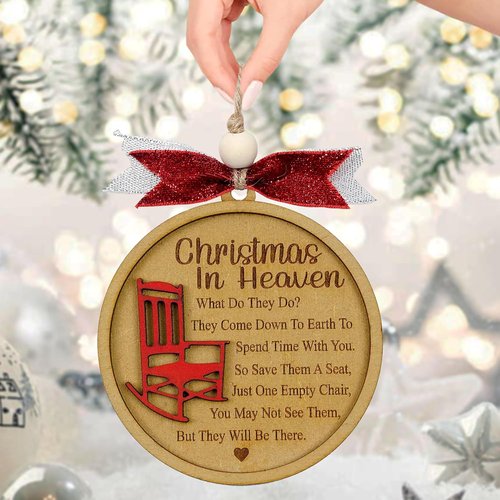 Christmas In Heaven | Memorial Ornaments for Loved Ones - Cherished Keepsake for Grandma, Grandpa, Mom, Dad
