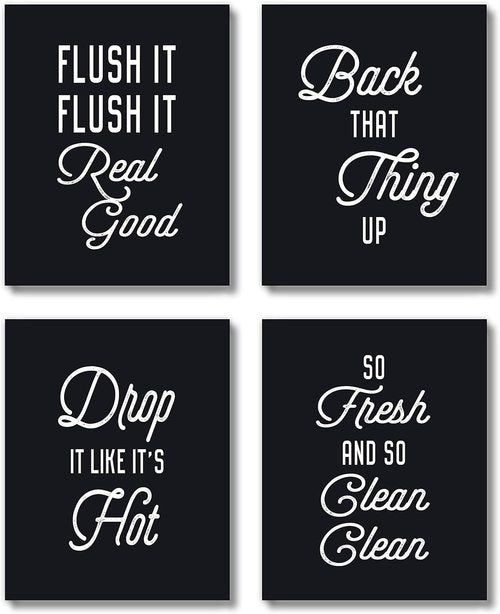 Brooke & Vine Hip Hop Wall Art Prints - Funny 80's & 90's Music Posters | Unframed Set of 4 (8x10)