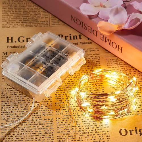 Ariceleo Outdoor String Lights - 16.4 Ft Battery Operated LED Fairy Lights with Remote & Timer | Waterproof Warm White for Weddings & Parties