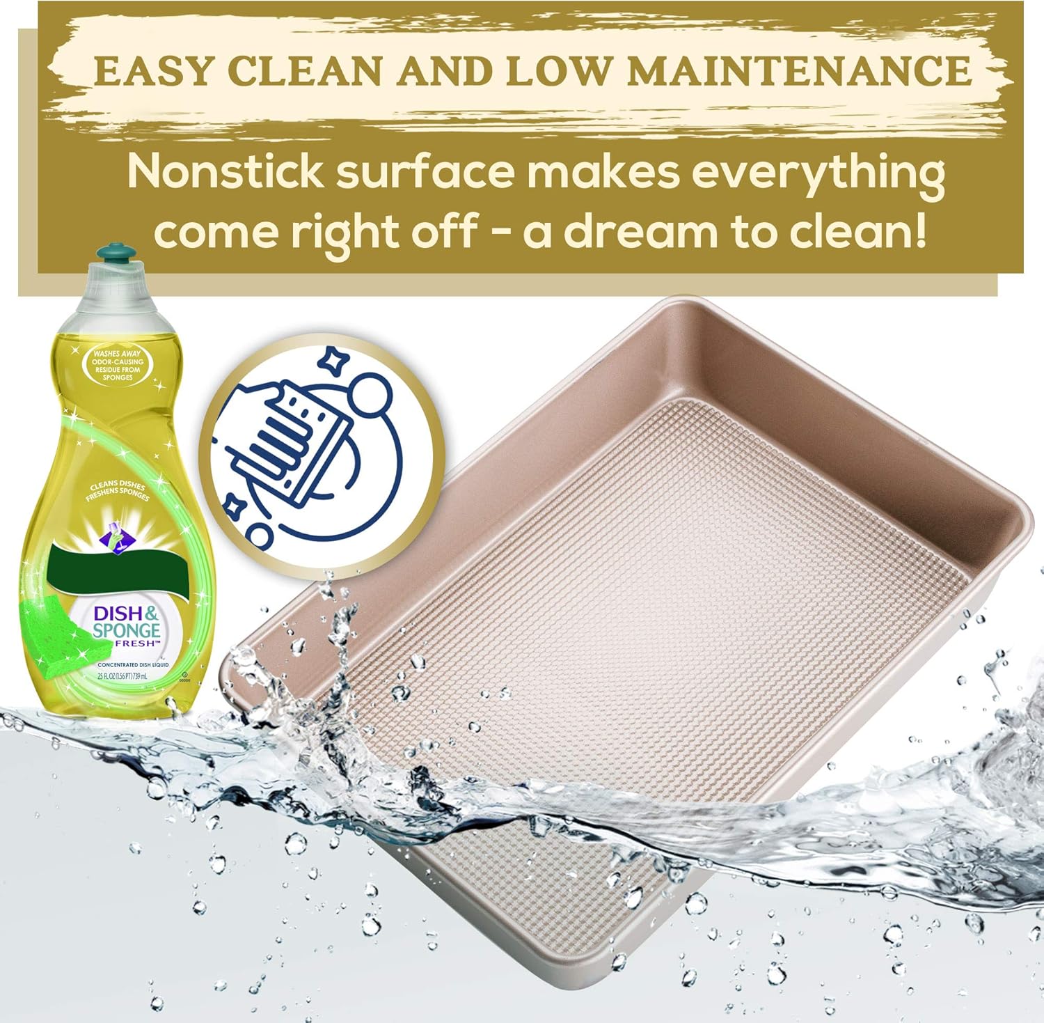 Ultra Cuisine 9x13 Inch Non-Stick Cake Baking Pan - Easy Clean & Even Baking - Food Safe Coating